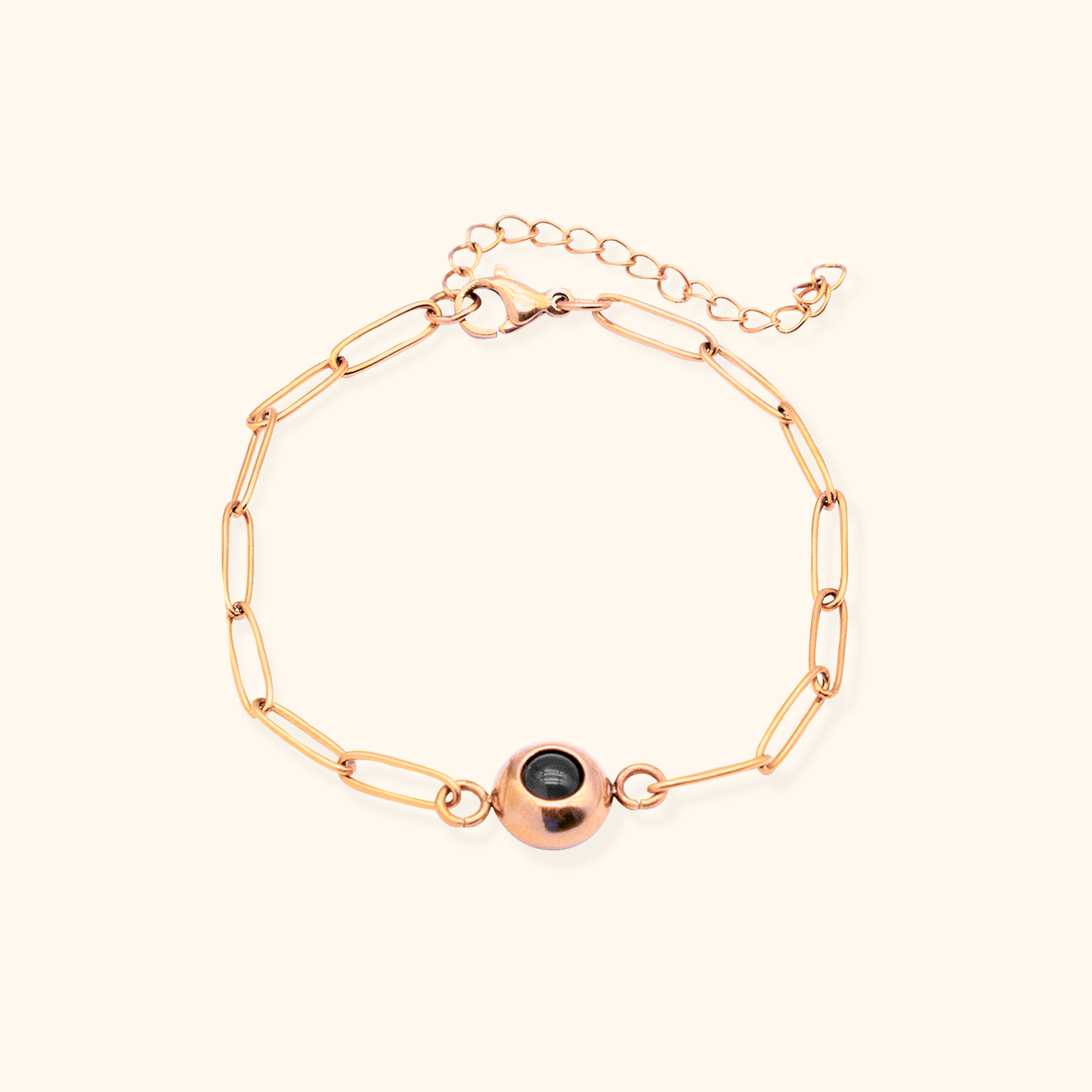 Elegant länkkedjearmband med projektionspärla