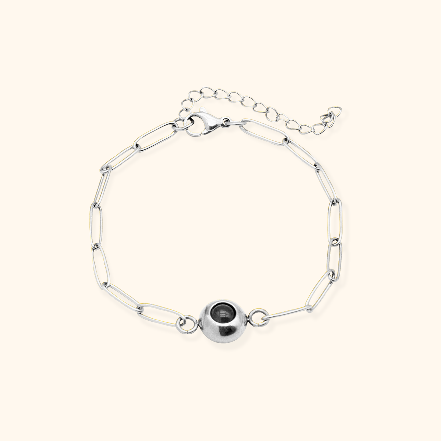 Elegant länkkedjearmband med projektionspärla