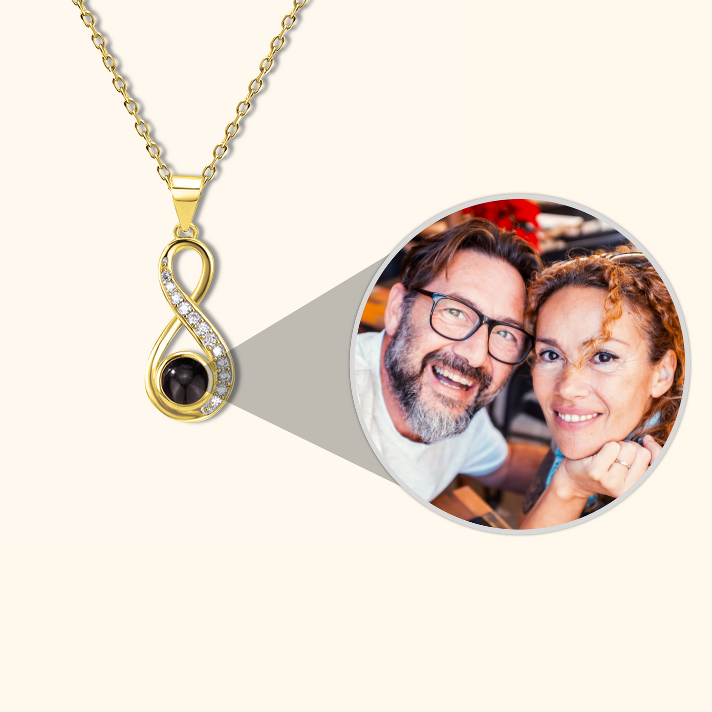 <tc>Infinity Heart Photo Pendant</tc>
