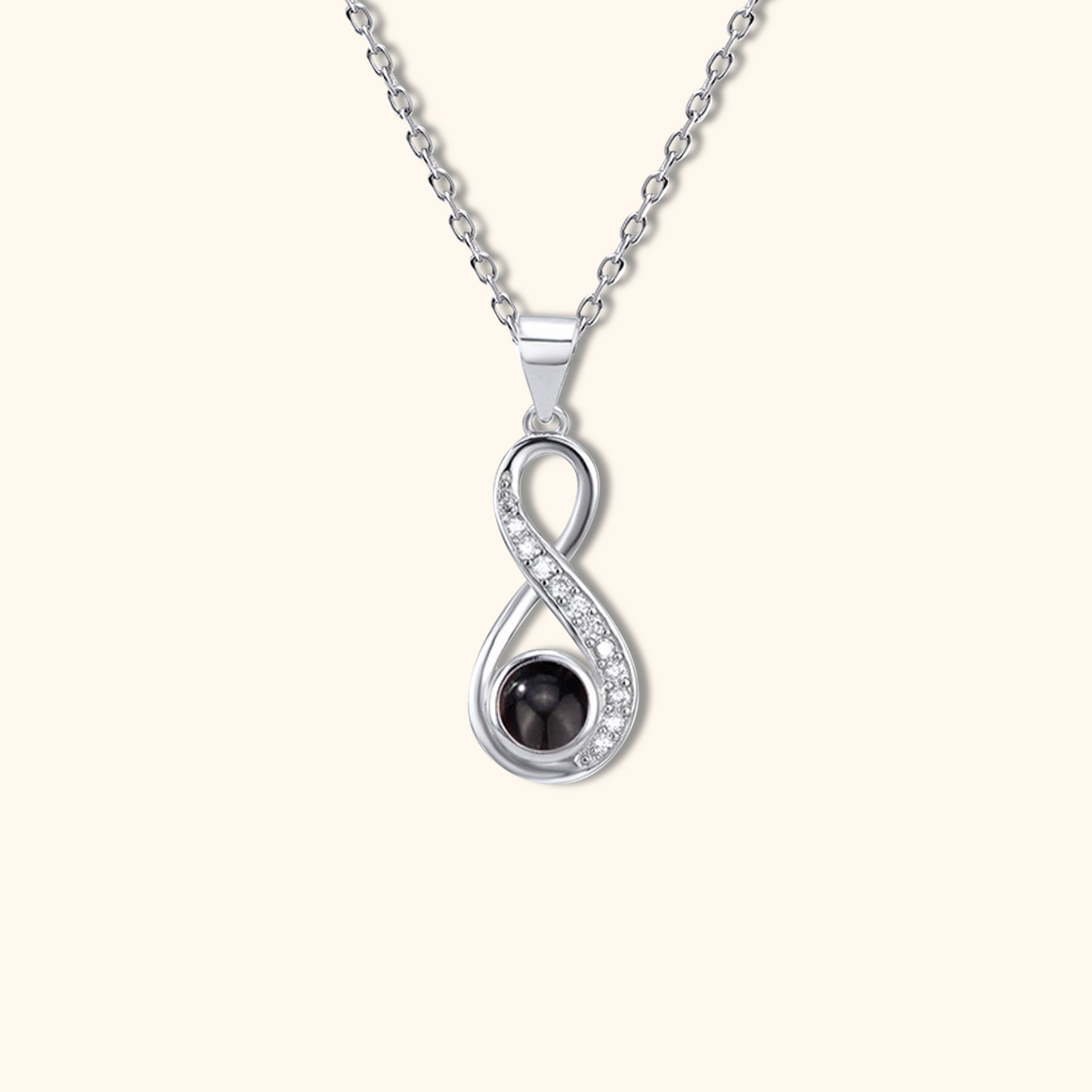 Infinity Heart Photo Pendant