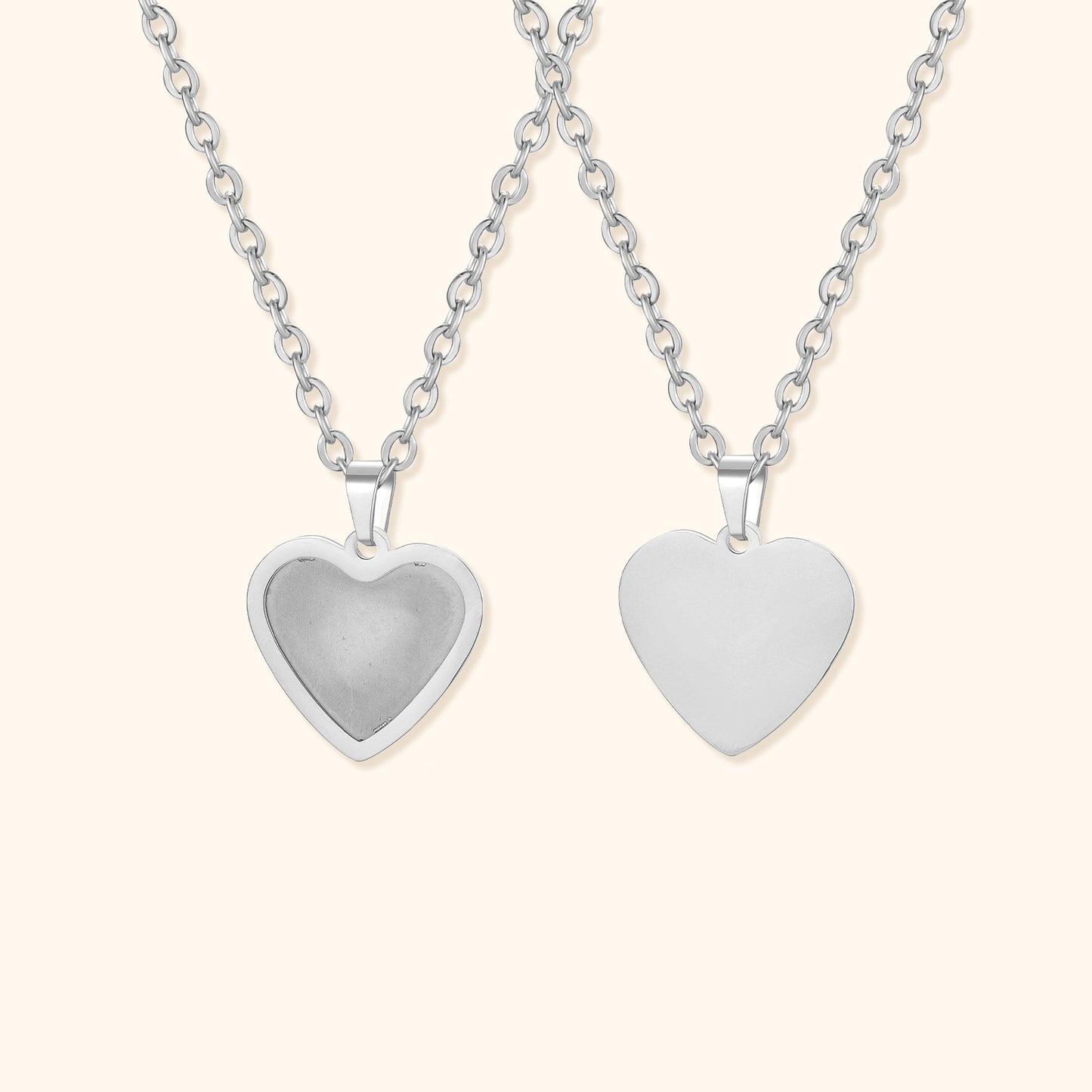 Hjärta & Rund Formad Foto Halsband