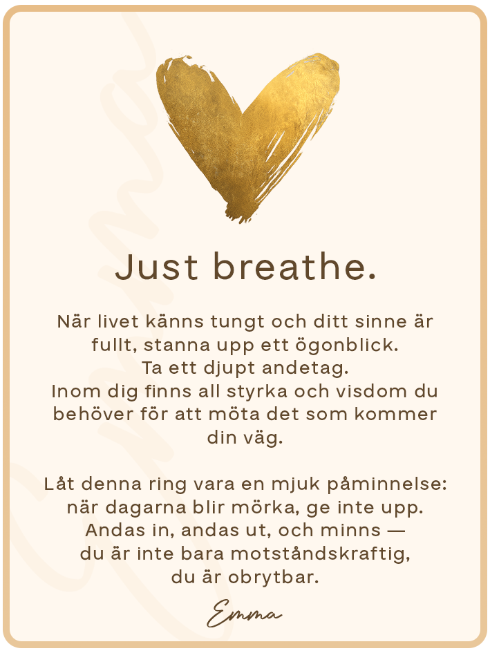 Just Breathe Citat Ring med Meddelandekort