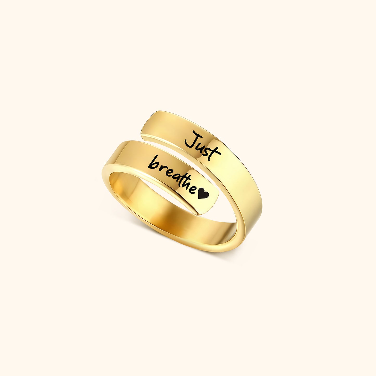 Just Breathe Citat Ring med Meddelandekort