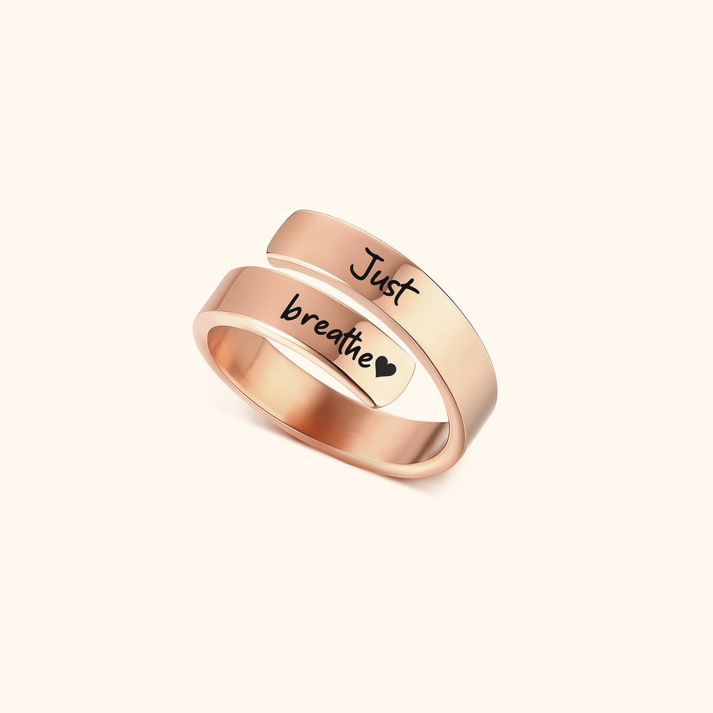 Just Breathe Citat Ring med Meddelandekort