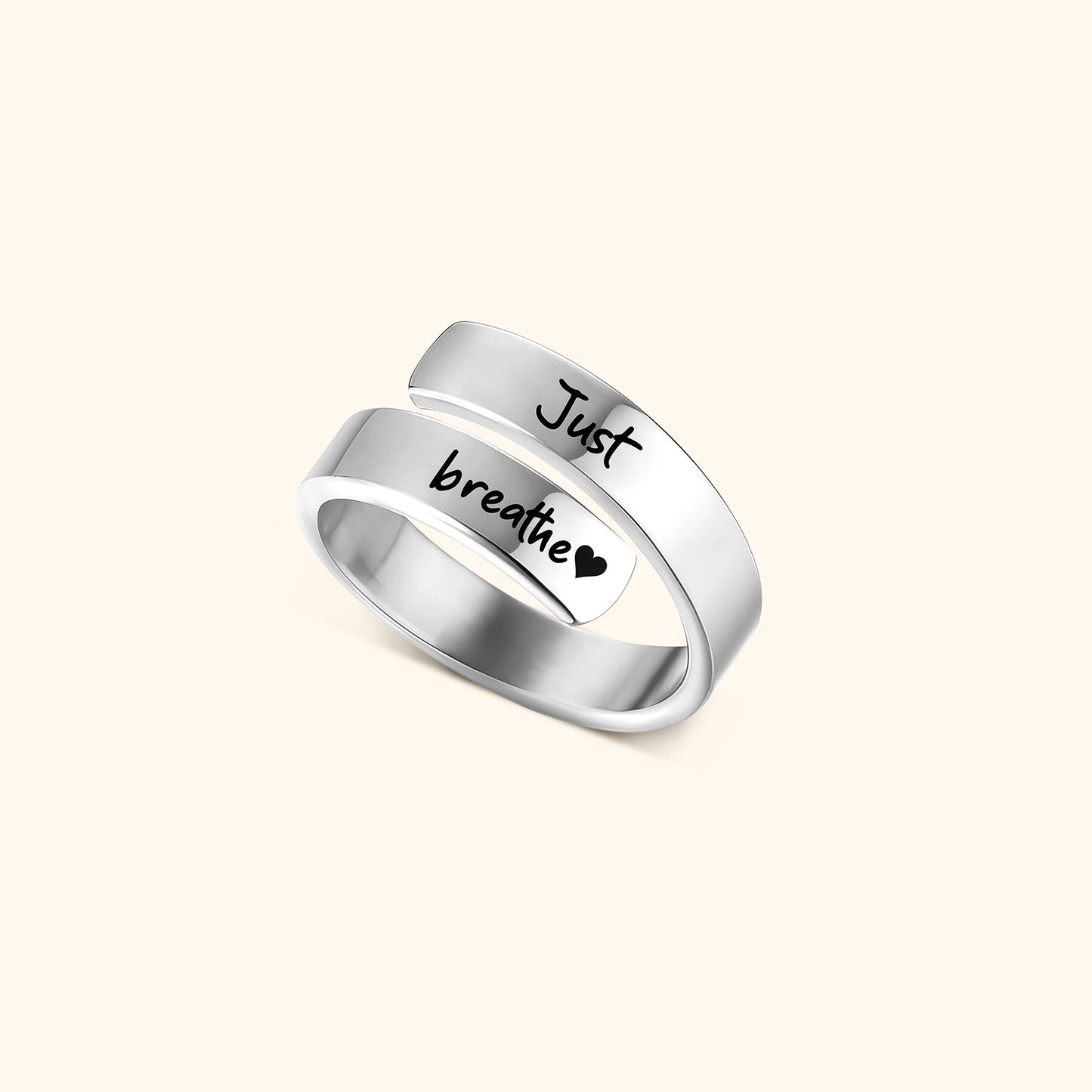 Just Breathe Citat Ring med Meddelandekort