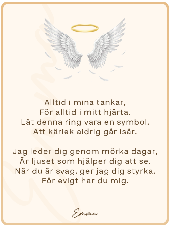 Evigt Hjärtas Urn Ring med Meddelandekort