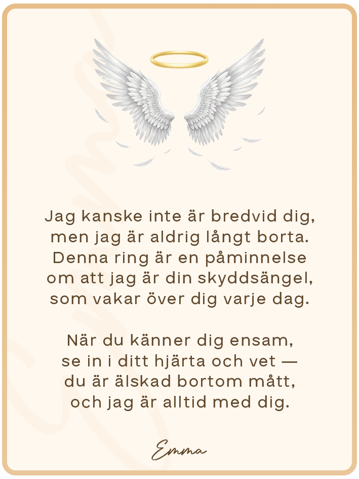 Skyddsvingar Ängel Ring med Meddelandekort