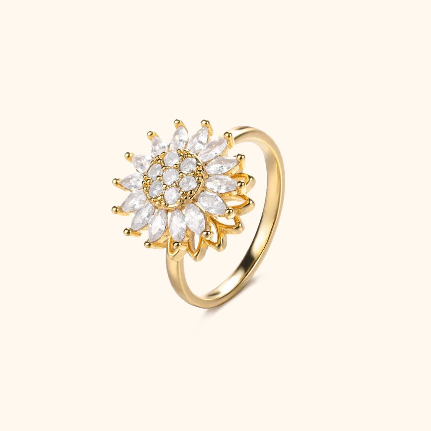 Solrosens Gnistrande Snurrande Ring