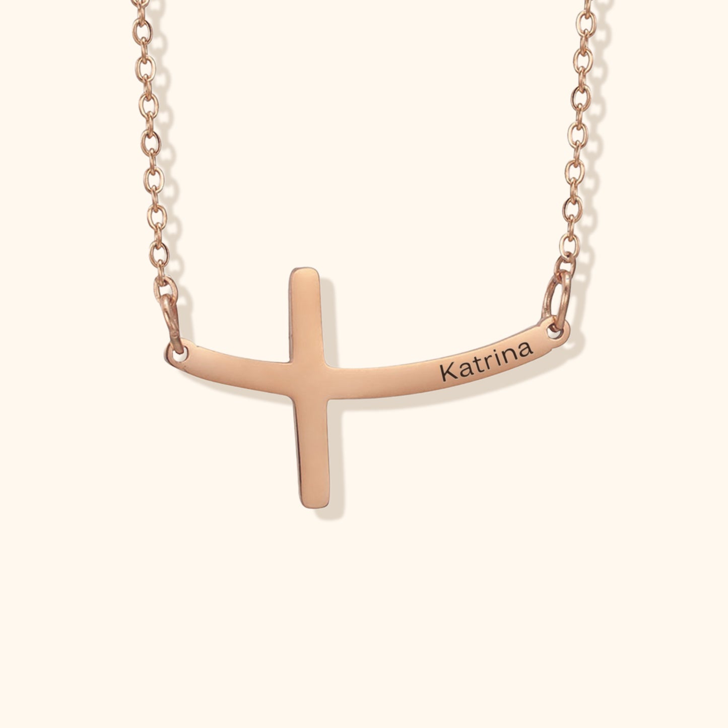 Personlig Böjd Kors Halsband