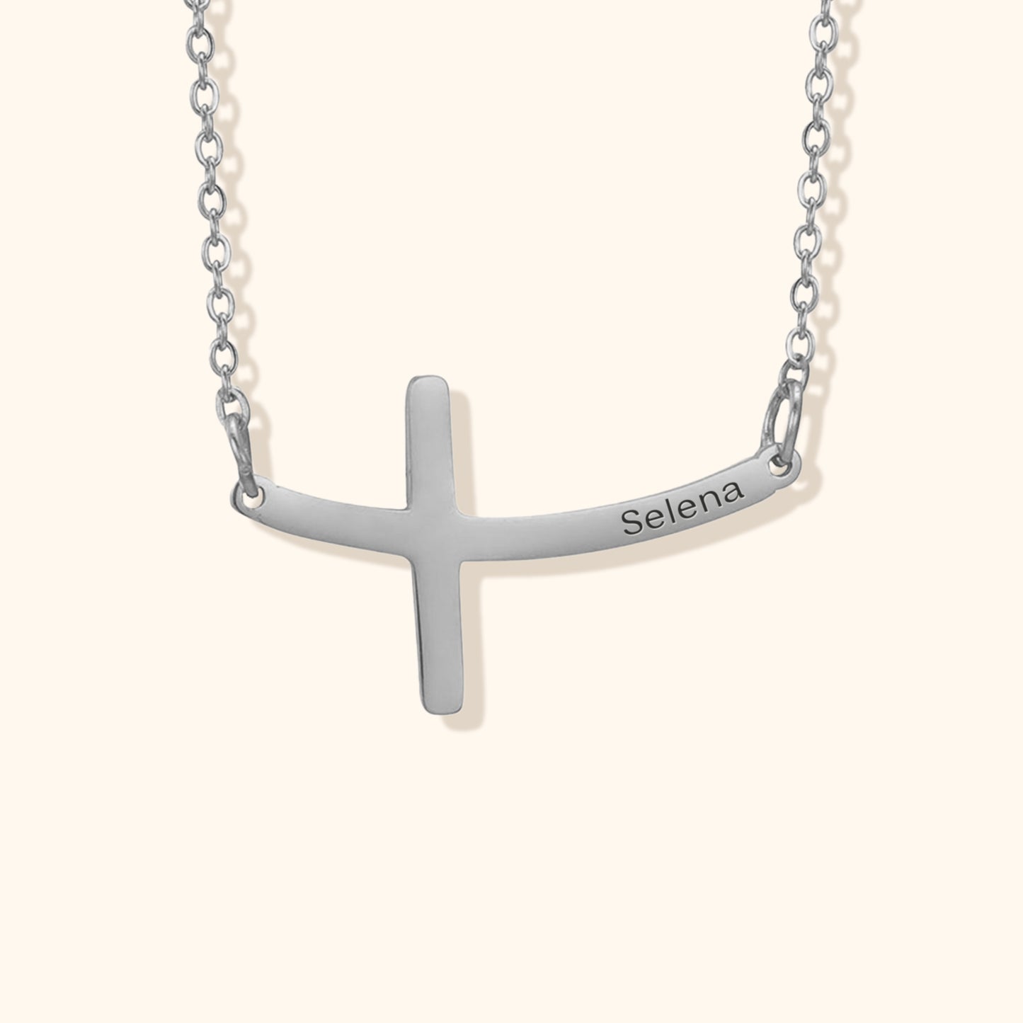 Personlig Böjd Kors Halsband