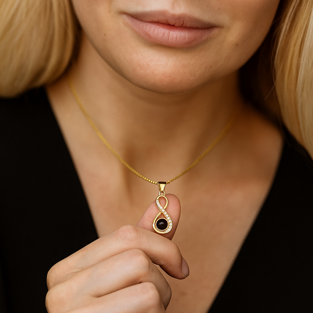 <tc>Infinity Heart Photo Pendant</tc>