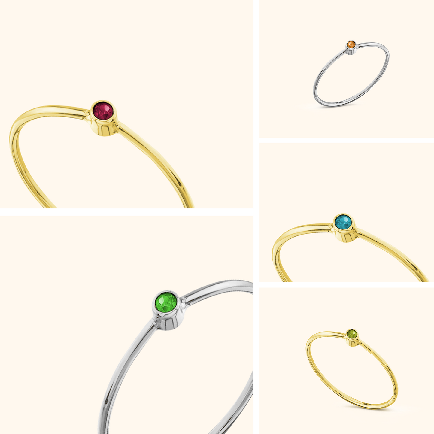 Gnistrande ring med månadssten