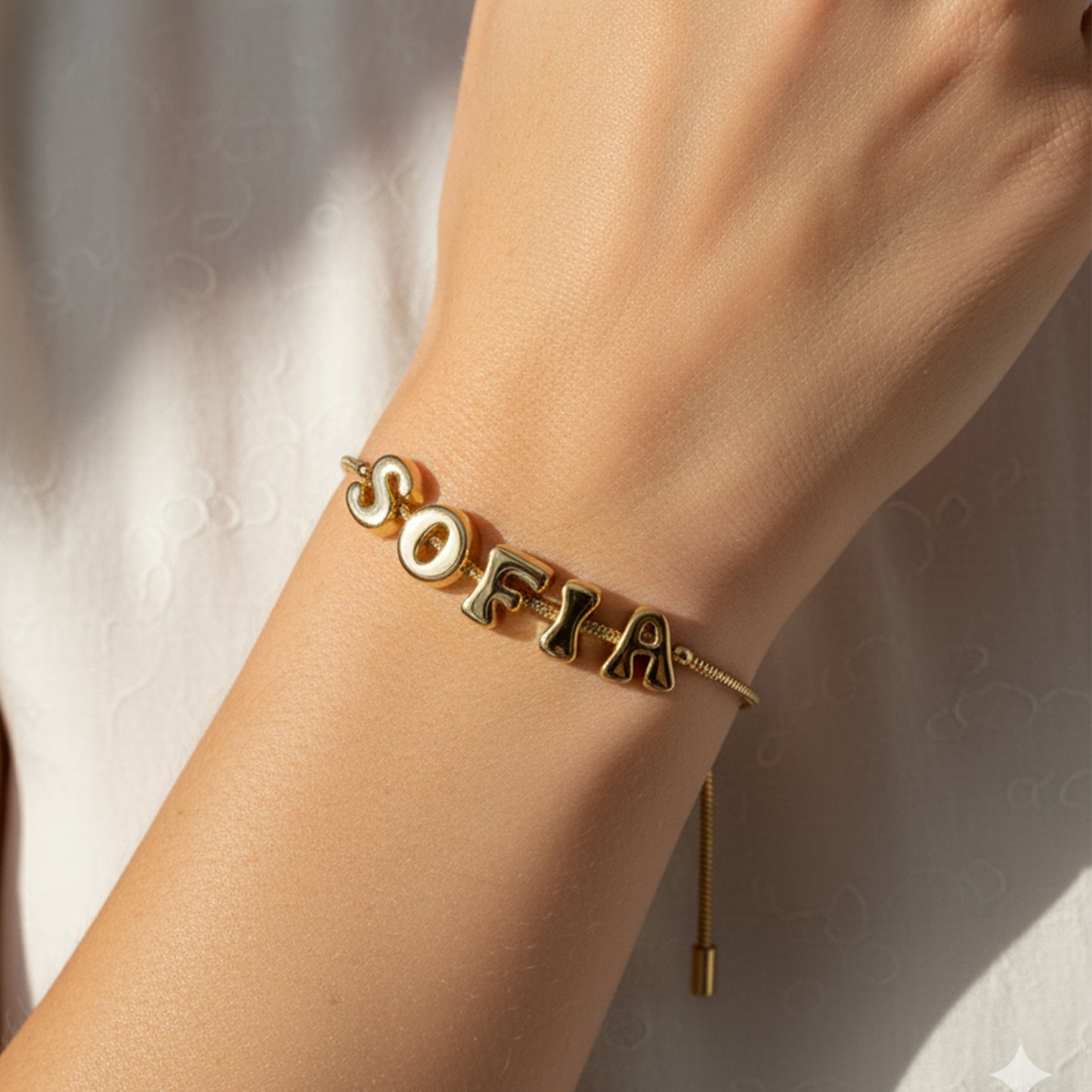 Bubbel Bokstäver Namn Armband