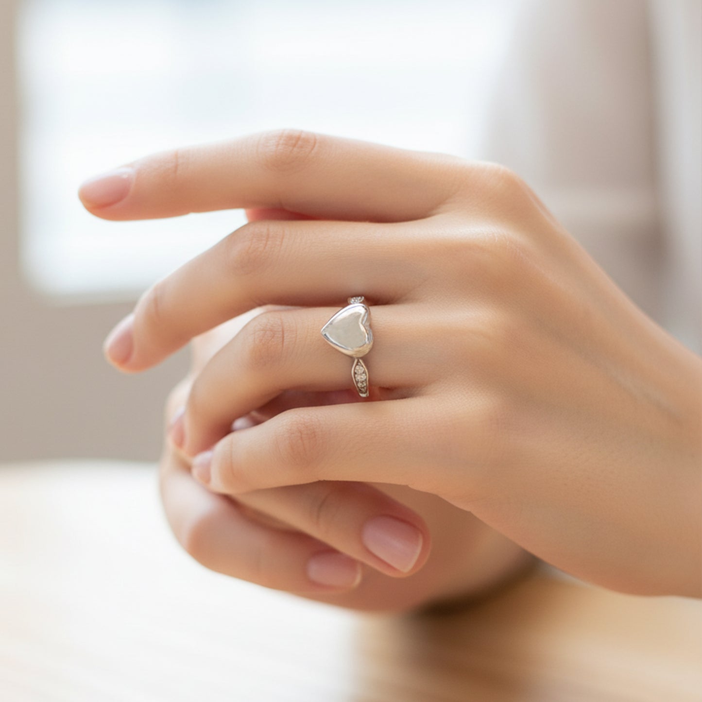Evigt Hjärtas Urn Ring med Meddelandekort