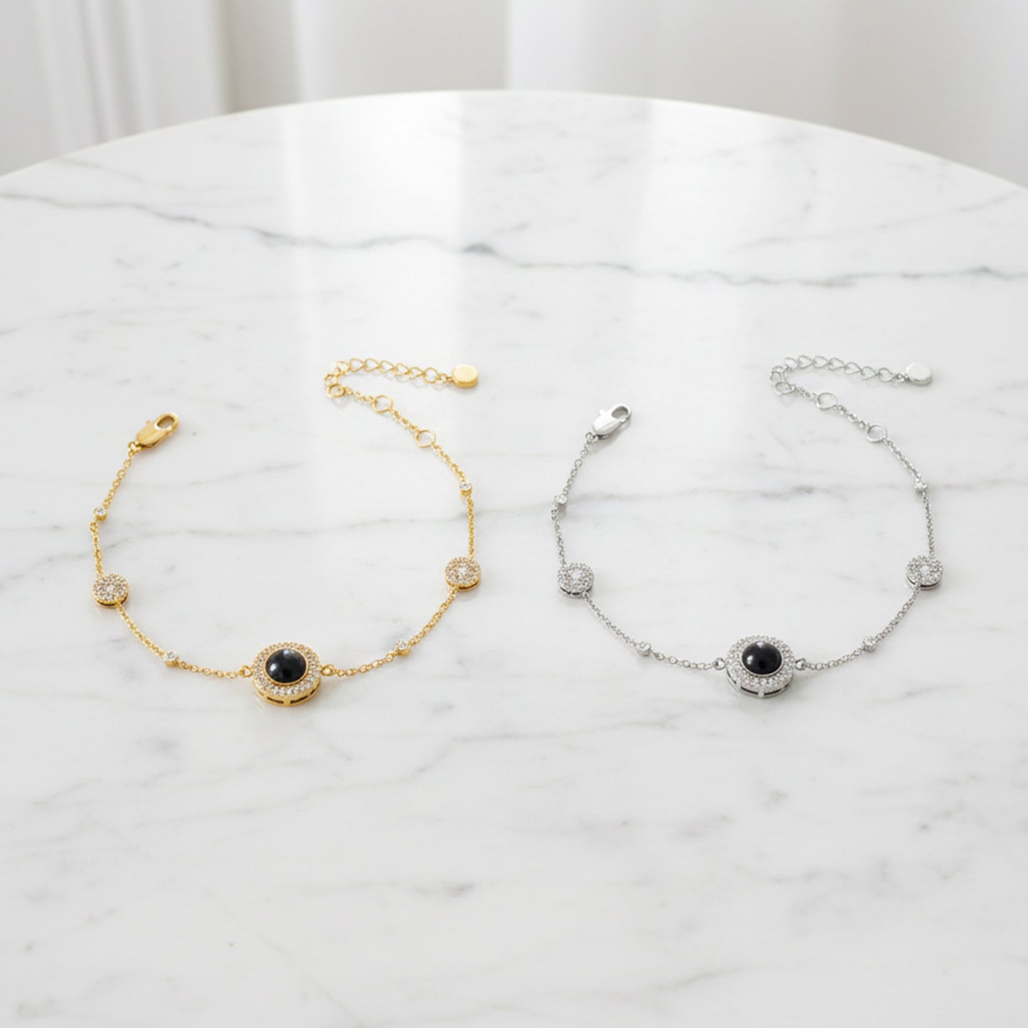 Gnistrande Pave Cirkel Foto Armband