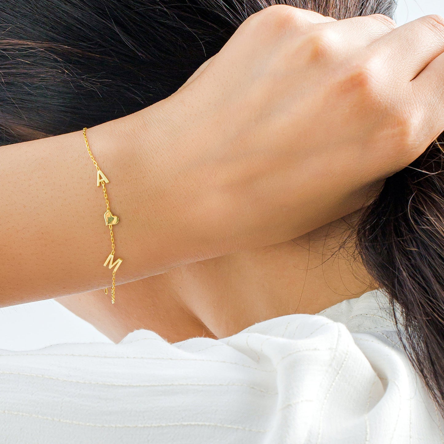 Anpassat Bokstavs Initialer Armband