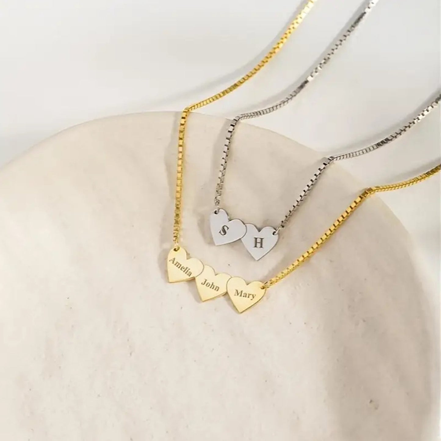 Personligt Hjärtformat Graverat Halsband