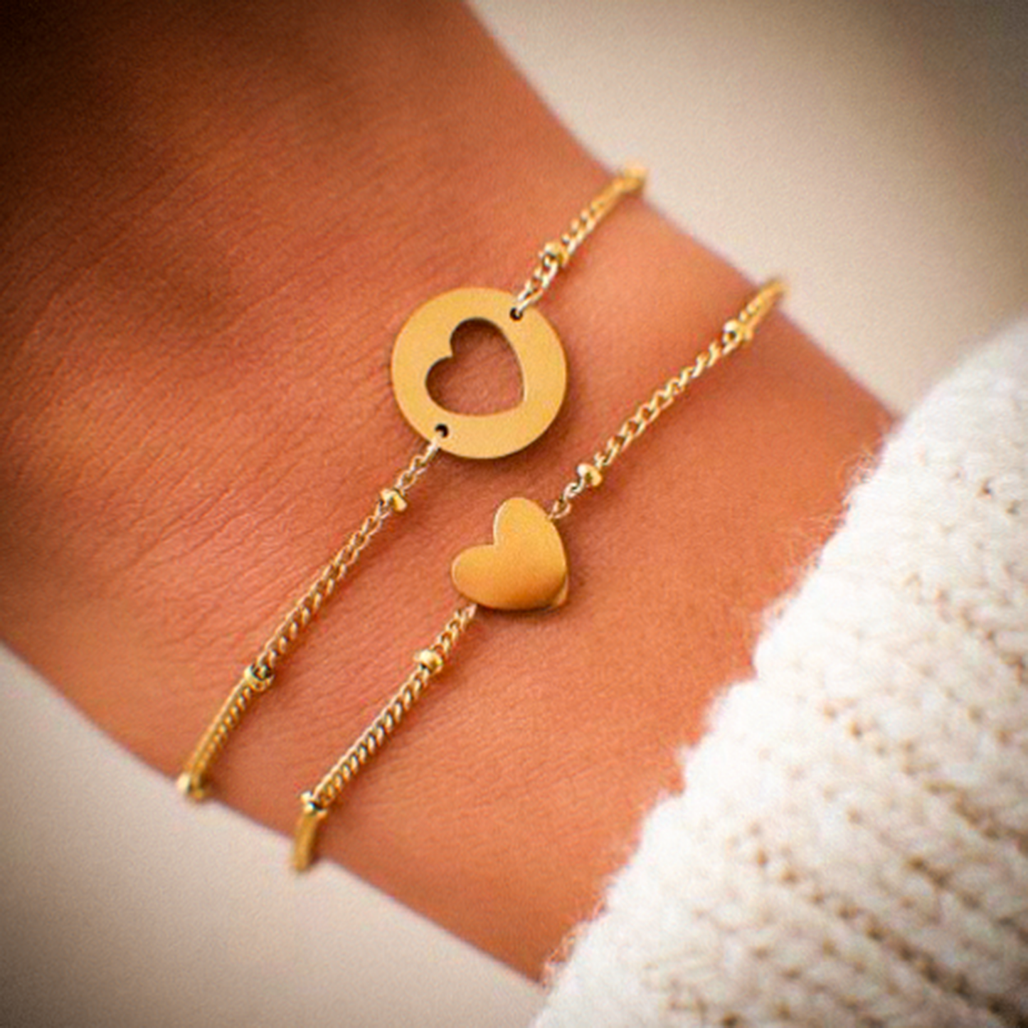 Hjärtaberlock Armband Set