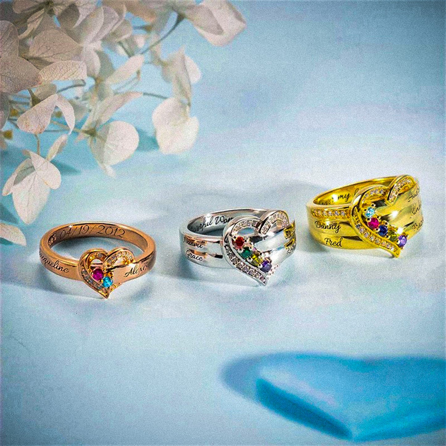 Personlig ring med månadsstenar