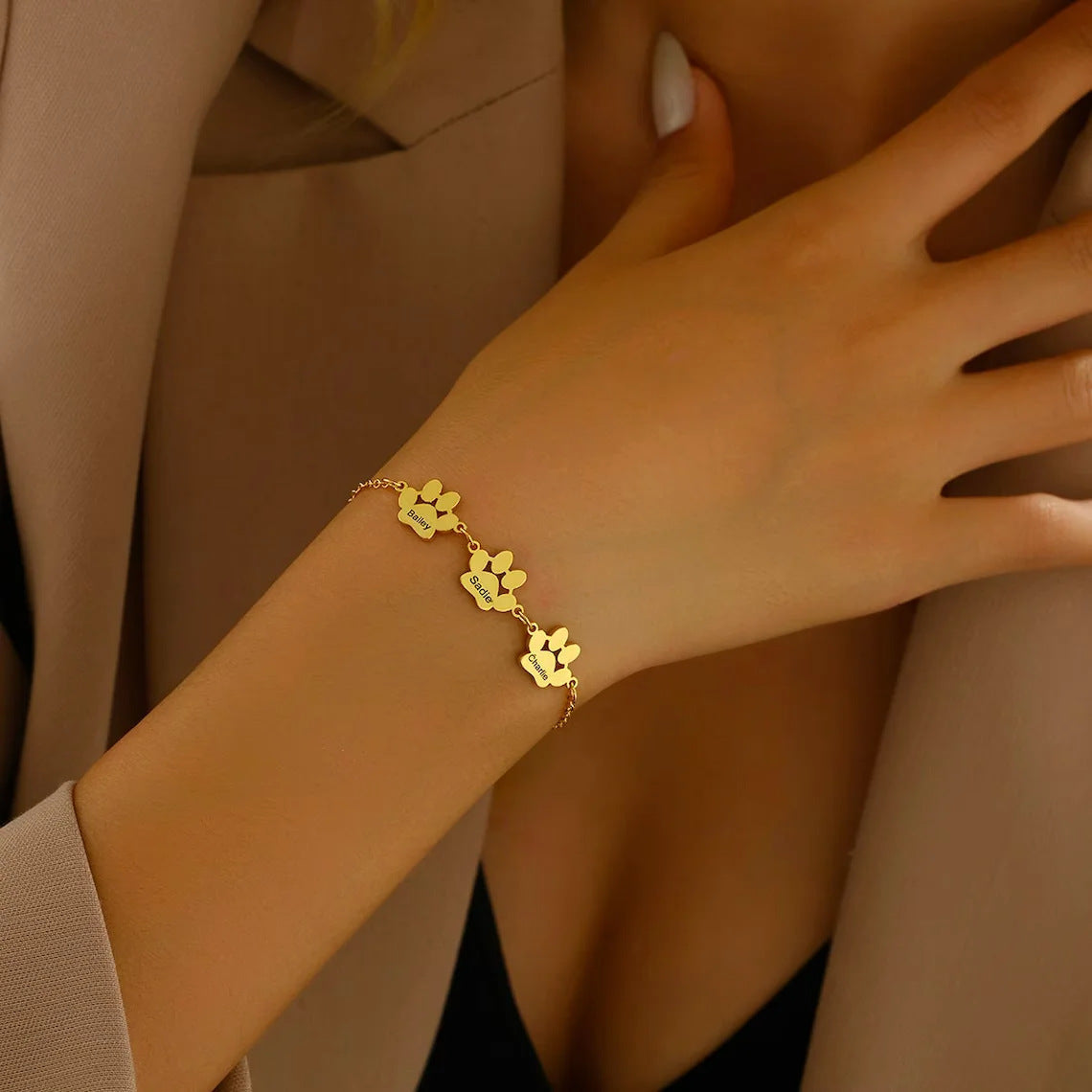 Anpassningsbart Tassavtryck Armband
