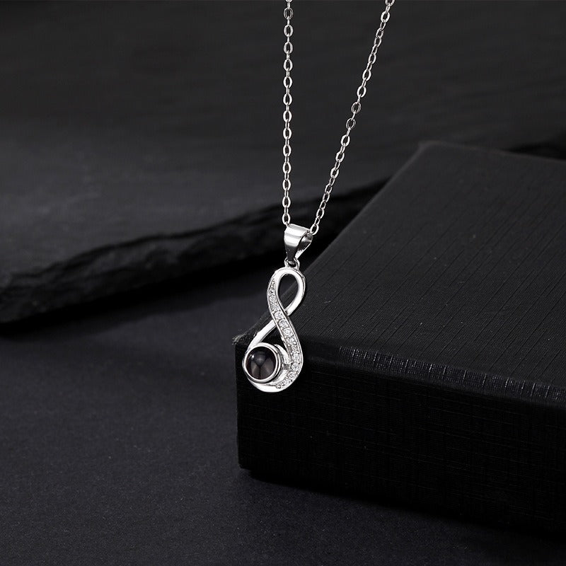 Infinity Heart Photo Pendant