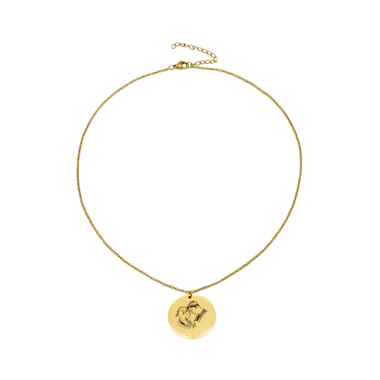 Halsband med personlig rund berlock