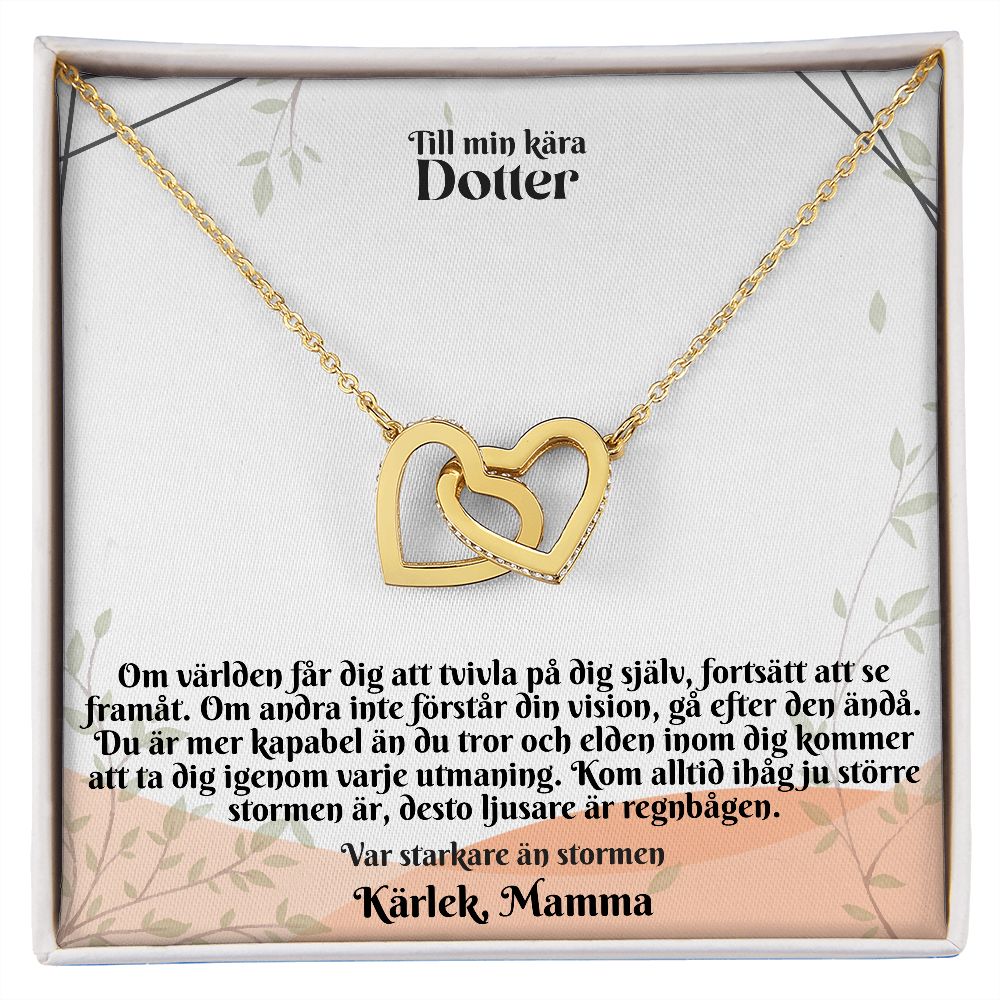 To My Kara Daughter | Karlek Mom | Be Stronger on The Storm | Linked heart Necklace