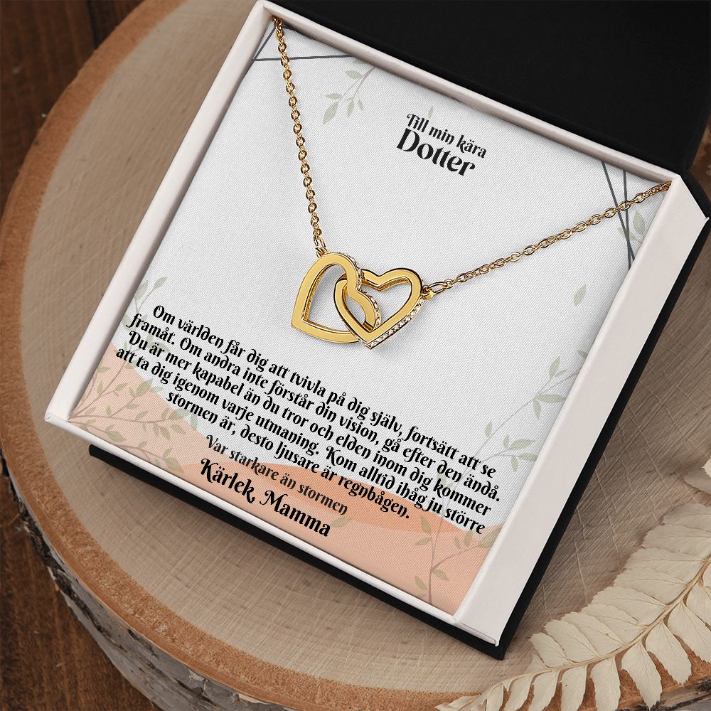 To My Kara Daughter | Karlek Mom | Be Stronger on The Storm | Linked heart Necklace