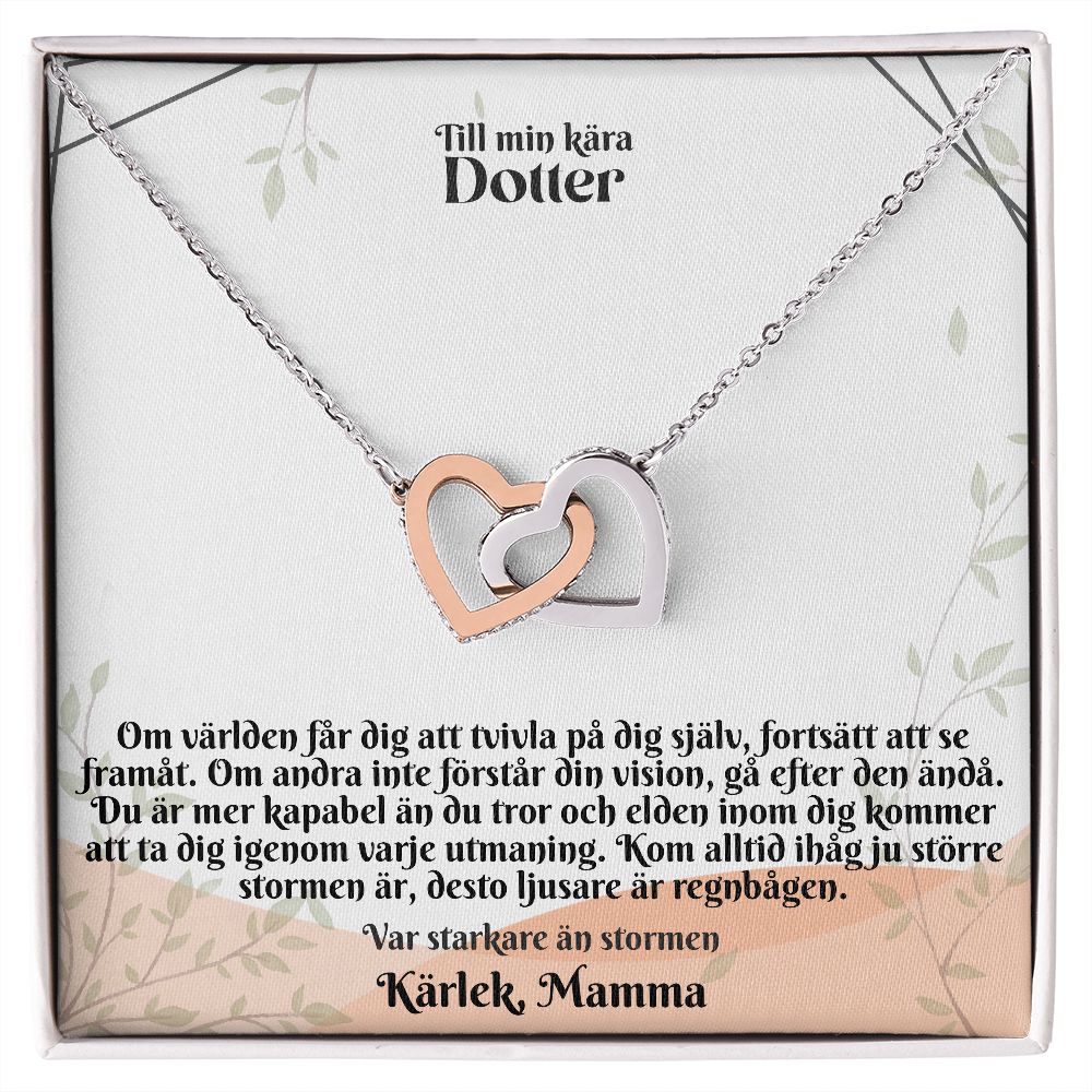 To My Kara Daughter | Karlek Mom | Be Stronger on The Storm | Linked heart Necklace
