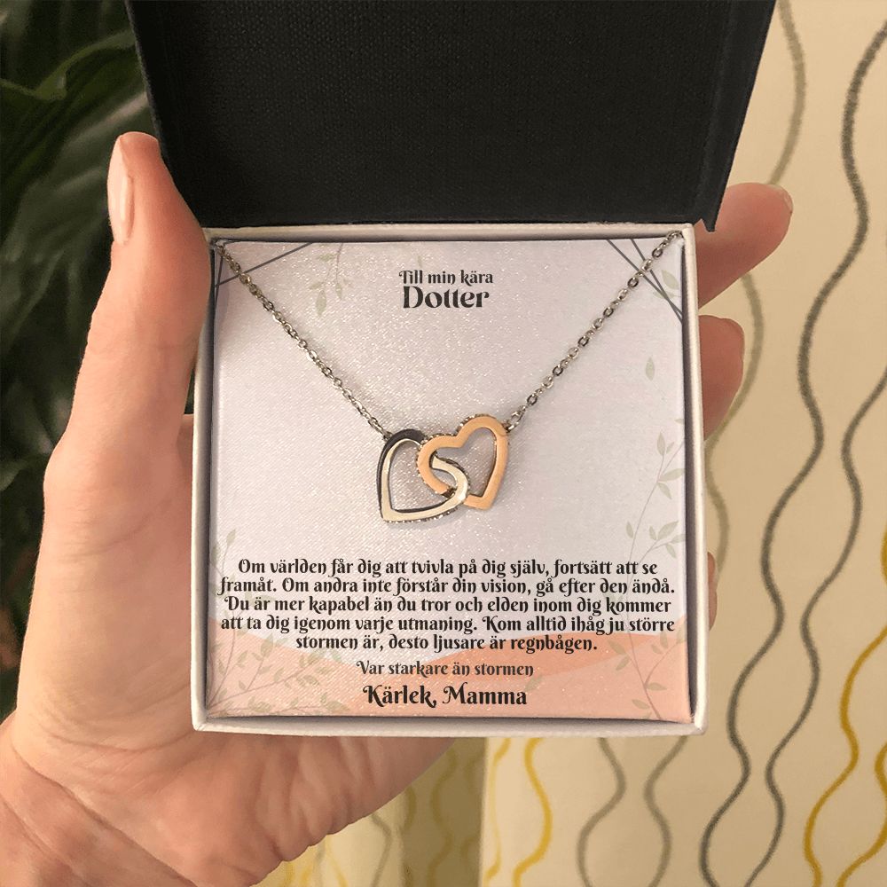 To My Kara Daughter | Karlek Mom | Be Stronger on The Storm | Linked heart Necklace