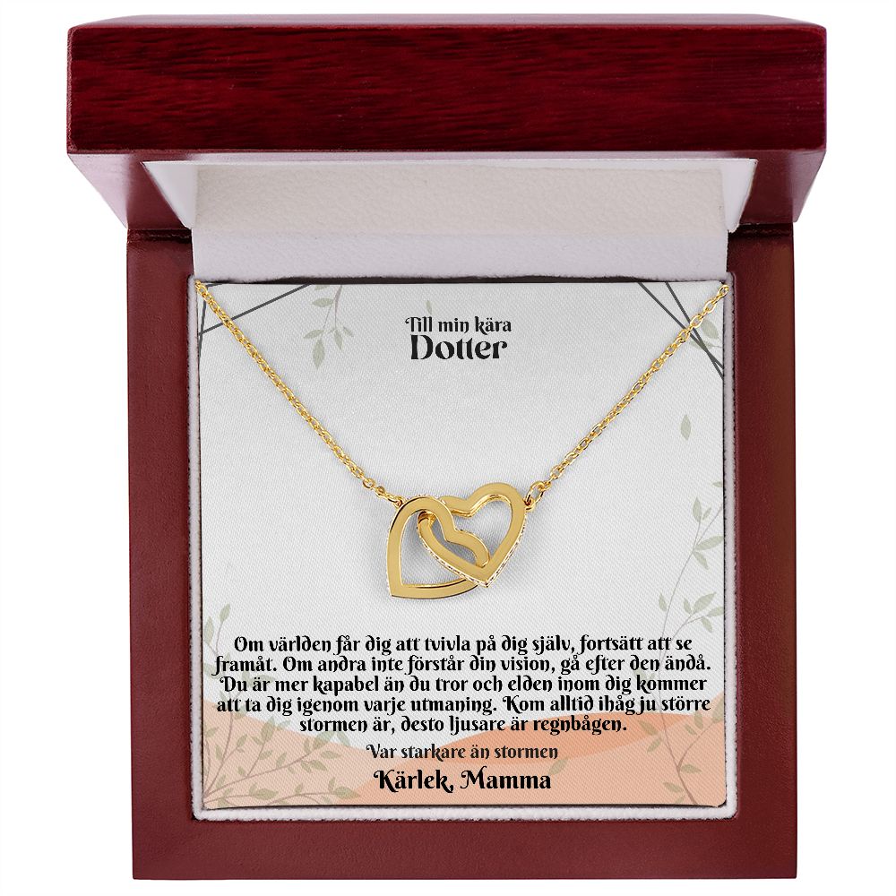 To My Kara Daughter | Karlek Mom | Be Stronger on The Storm | Linked heart Necklace