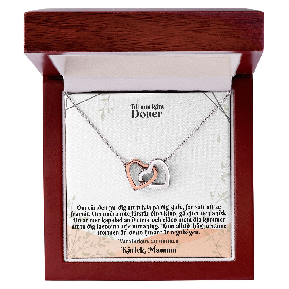 To My Kara Daughter | Karlek Mom | Be Stronger on The Storm | Linked heart Necklace