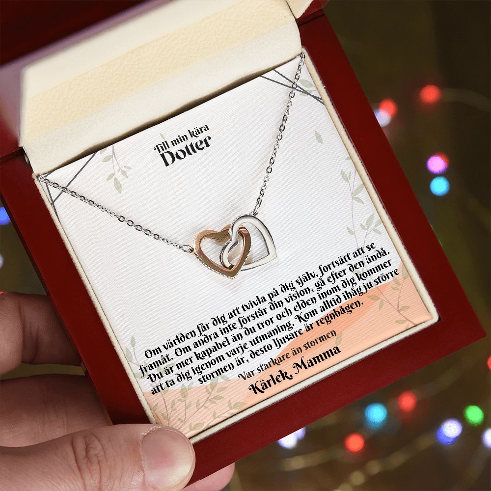 To My Kara Daughter | Karlek Mom | Be Stronger on The Storm | Linked heart Necklace