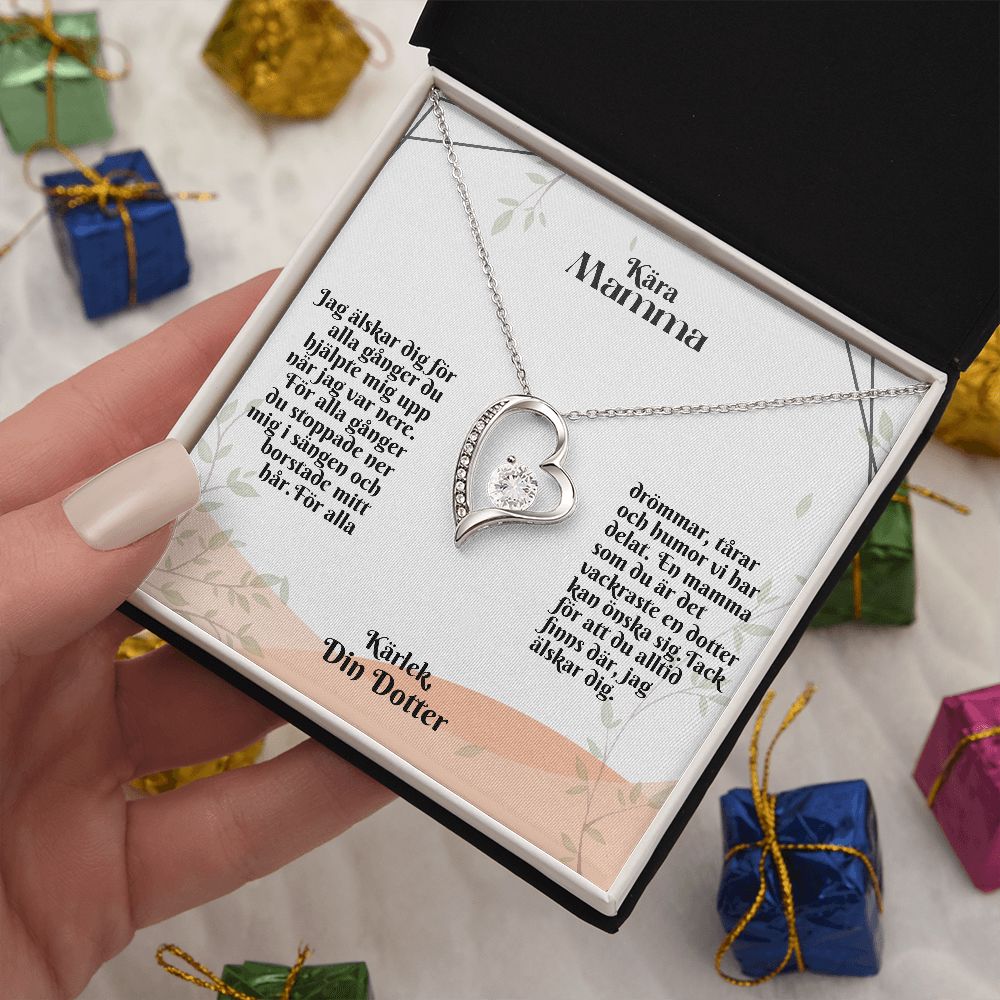 Kara Mom | Karlek Your Daughter | I love you | Heart Necklace