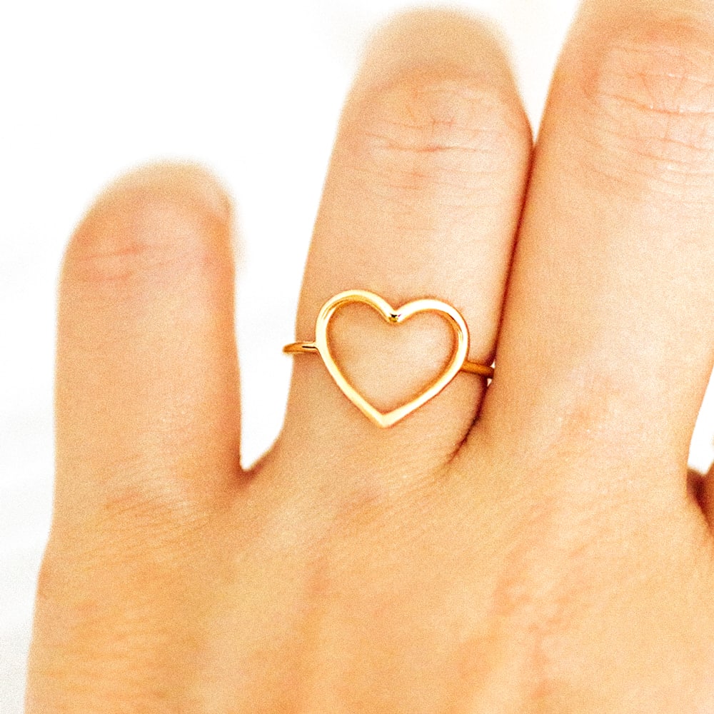 Hjärtformade Minimalistiska Ringar