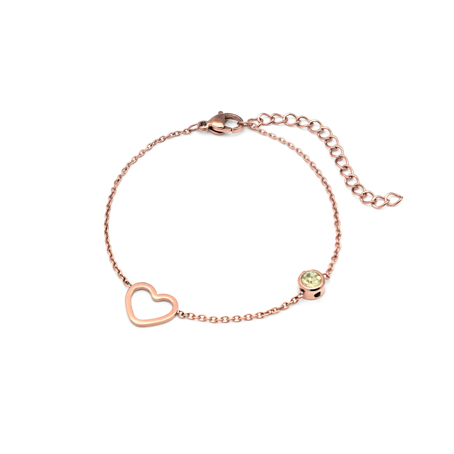 Elegant hjärta Födelsesten armband