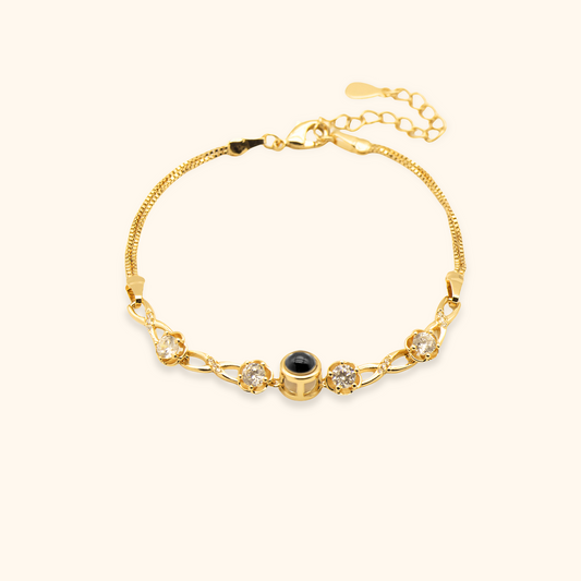 Anpassat fotoarmband med Kubisk Zirconia