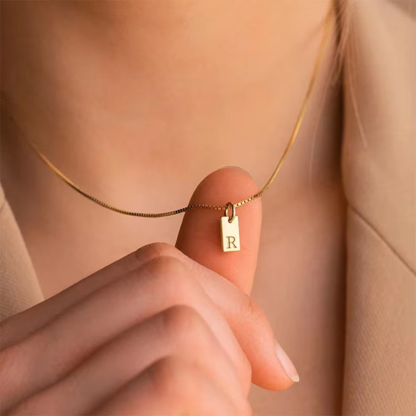 Personligt Initial Tag Halsband