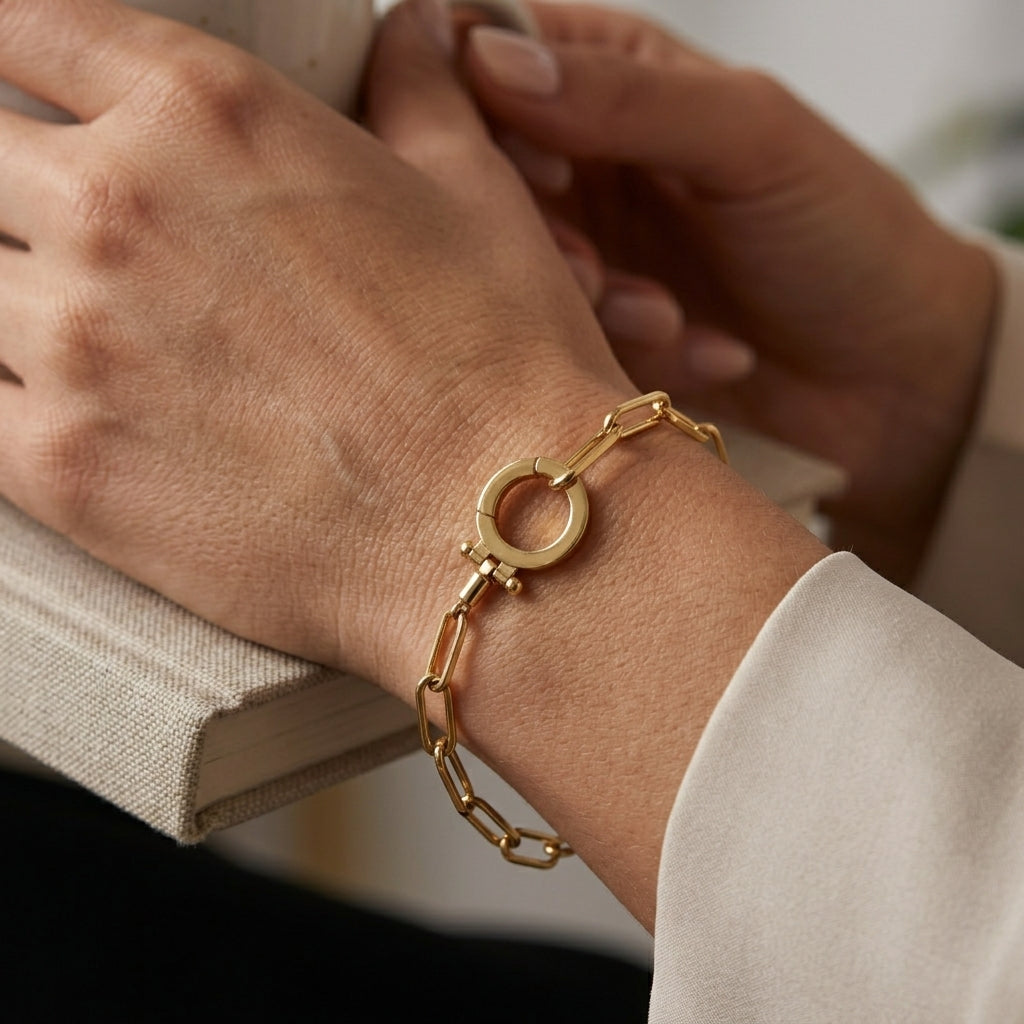 Elegant Paperclip Kedjearmband