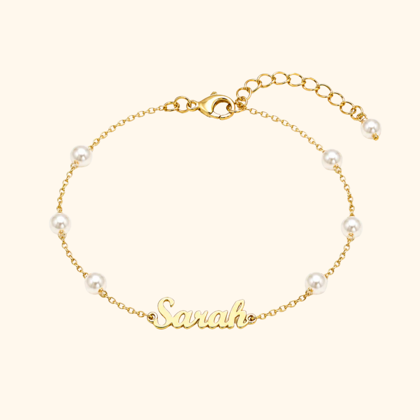 Personligt Dainty Pärl Namn Armband