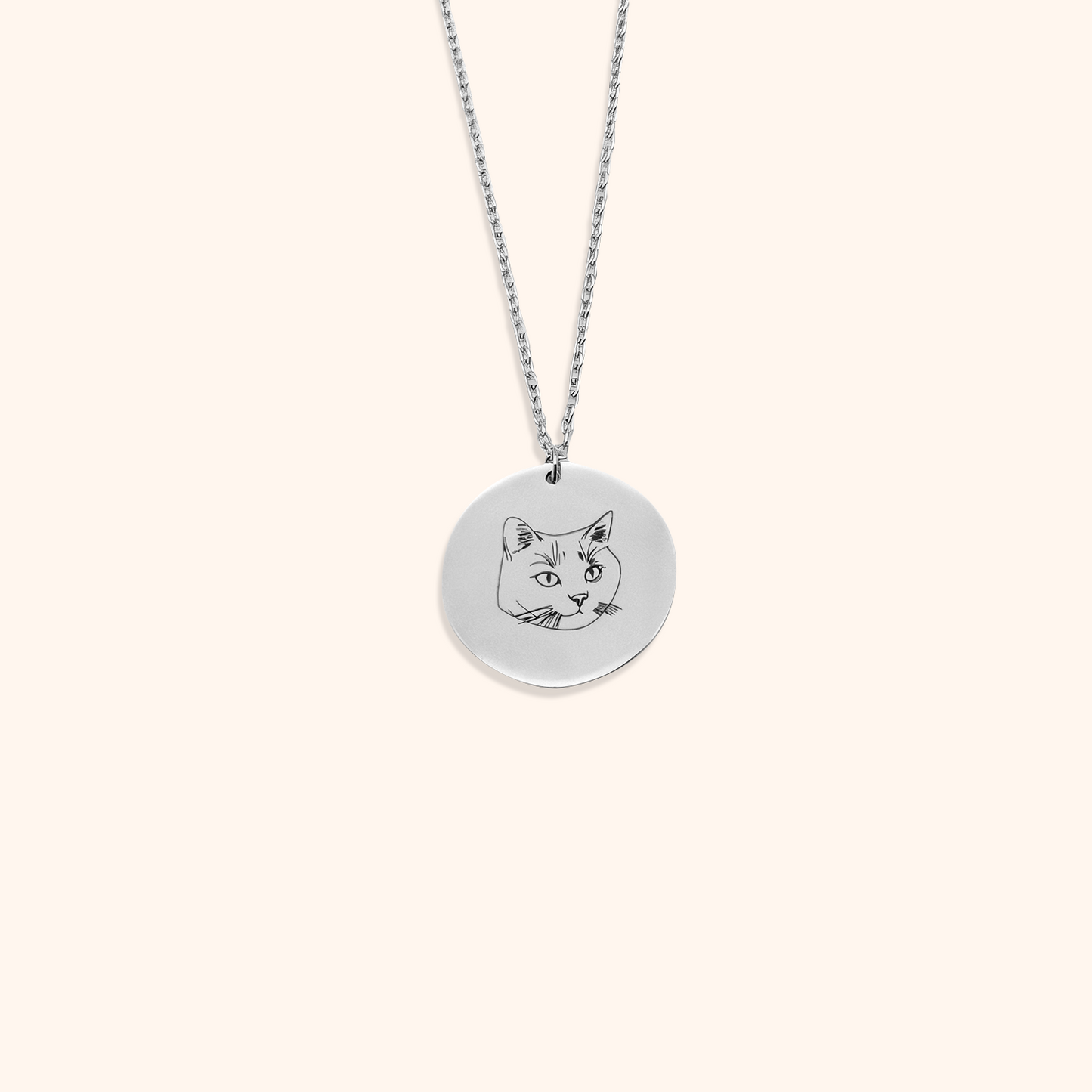 Halsband med personlig rund berlock