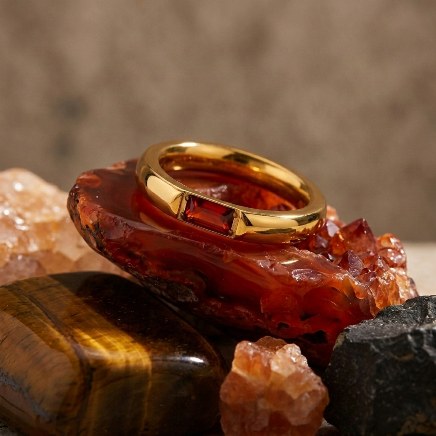 Avsmalnande Födelsesten Band Ring