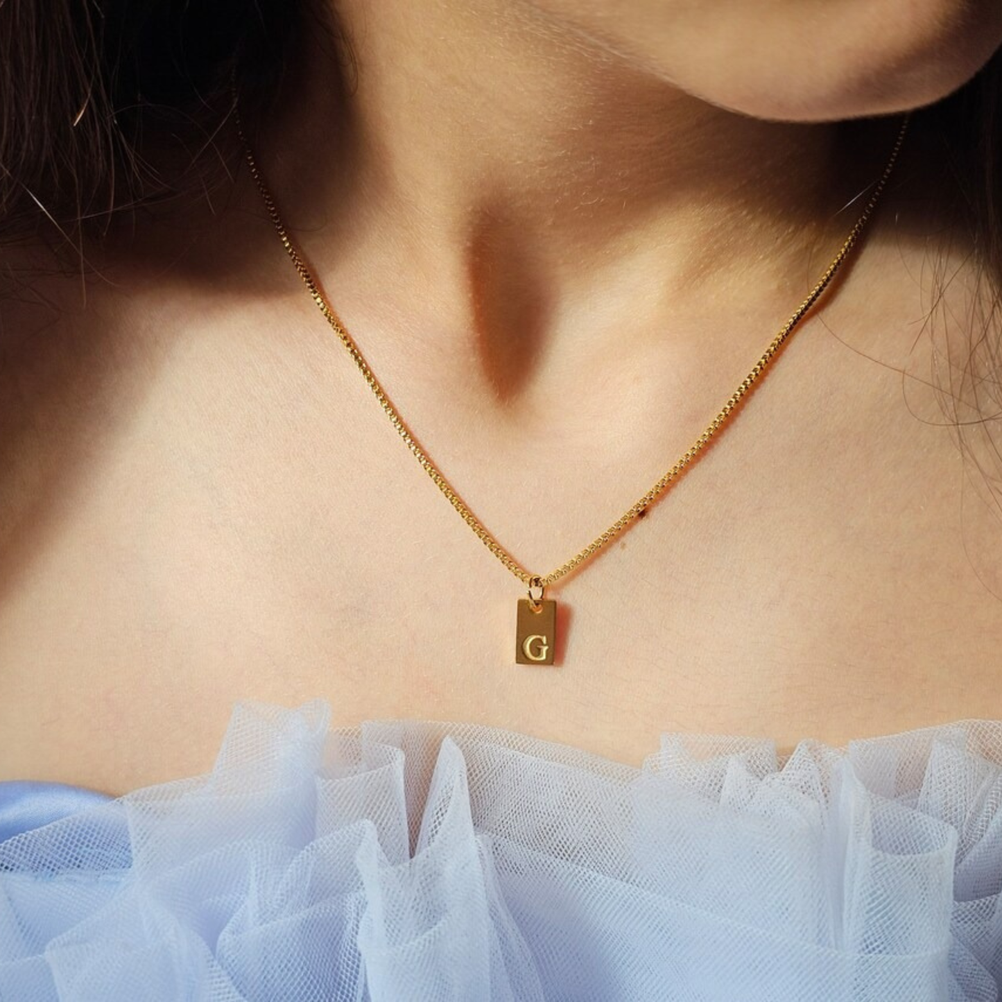 Personligt Initial Tag Halsband