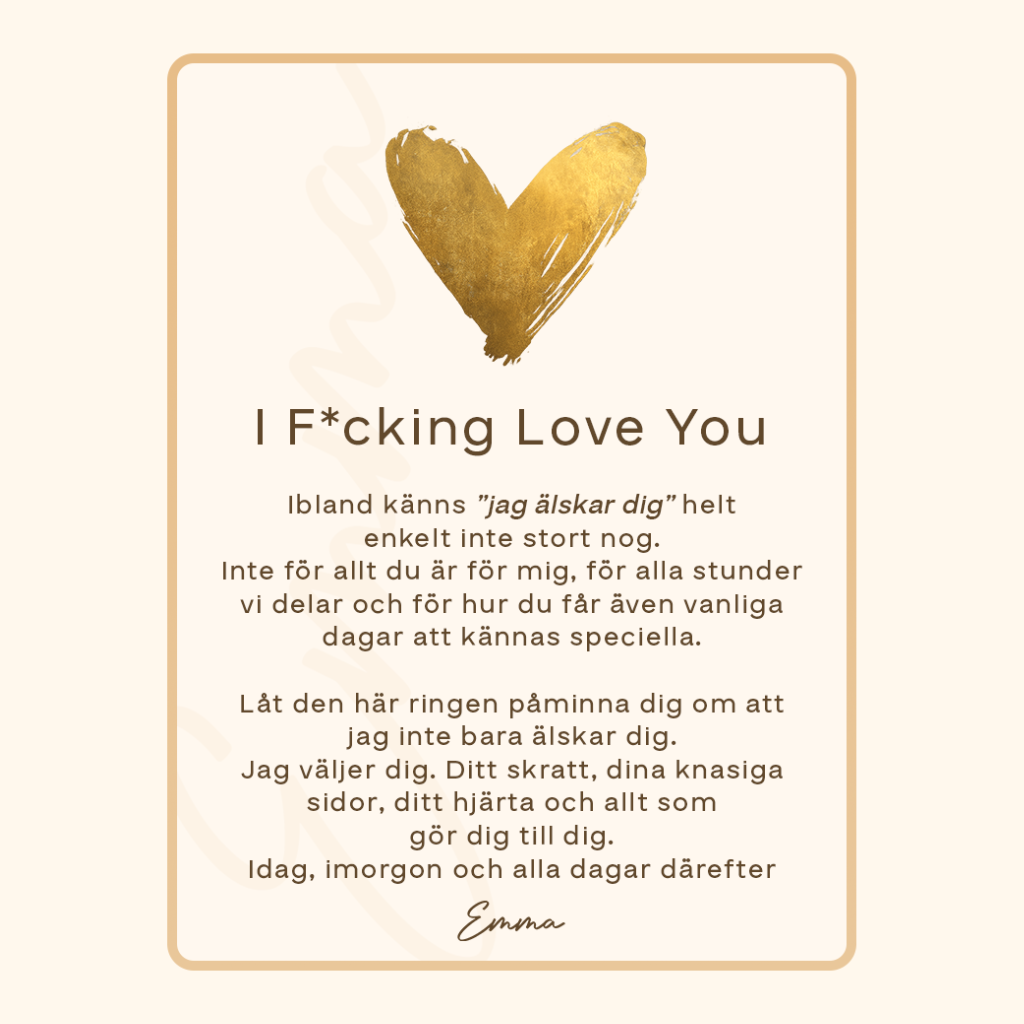 “I F*cking Love You” justerbar ring