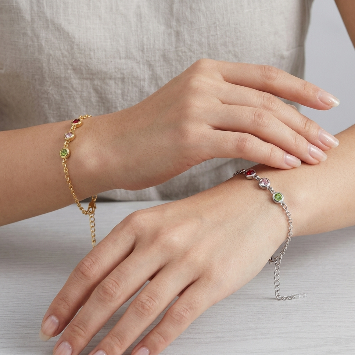 Personligt Multi Födelsestenarmband