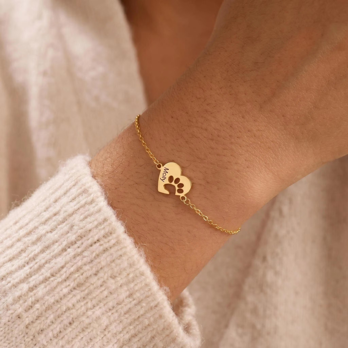 Personligt Tassavtryck Namn Armband