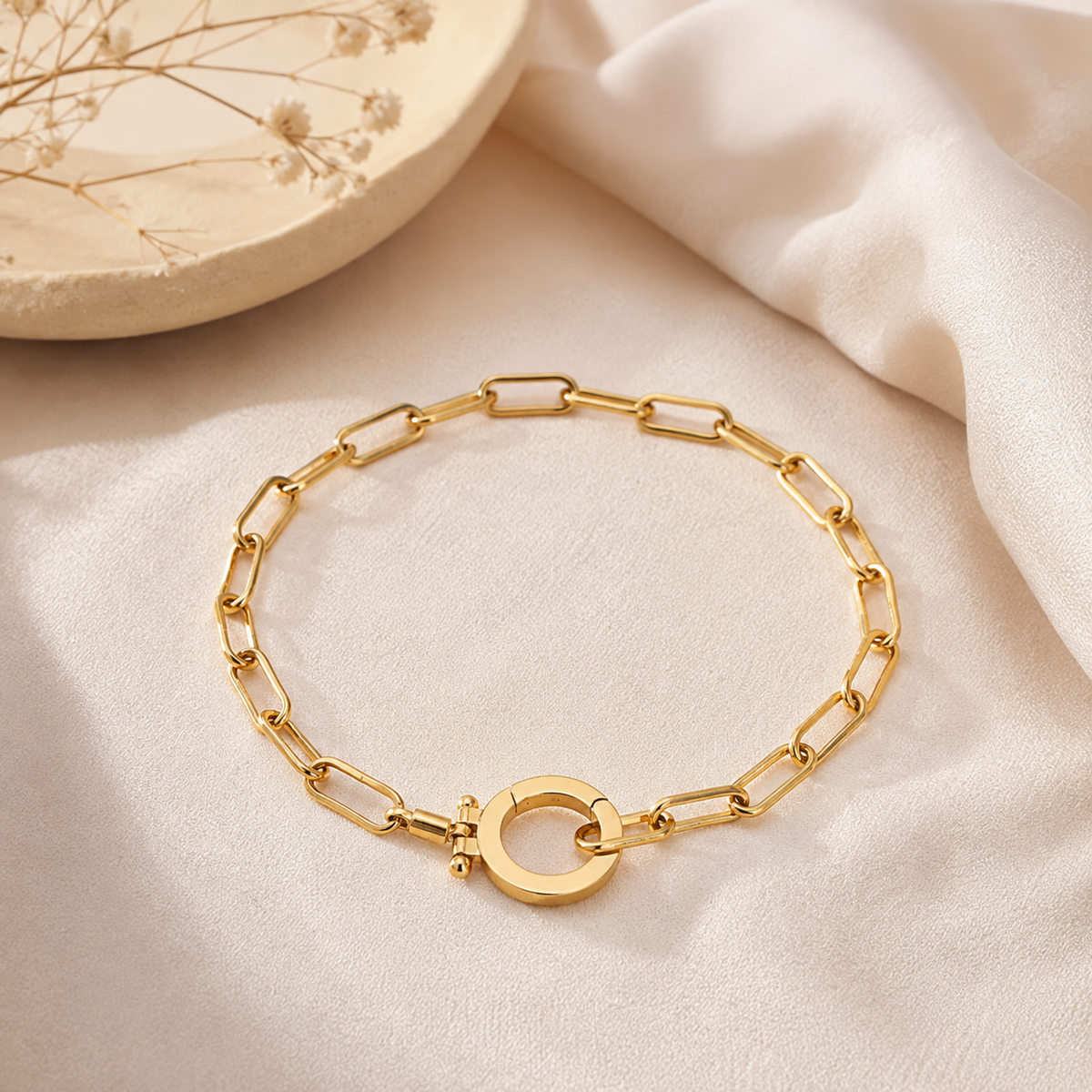 Elegant Paperclip Kedjearmband