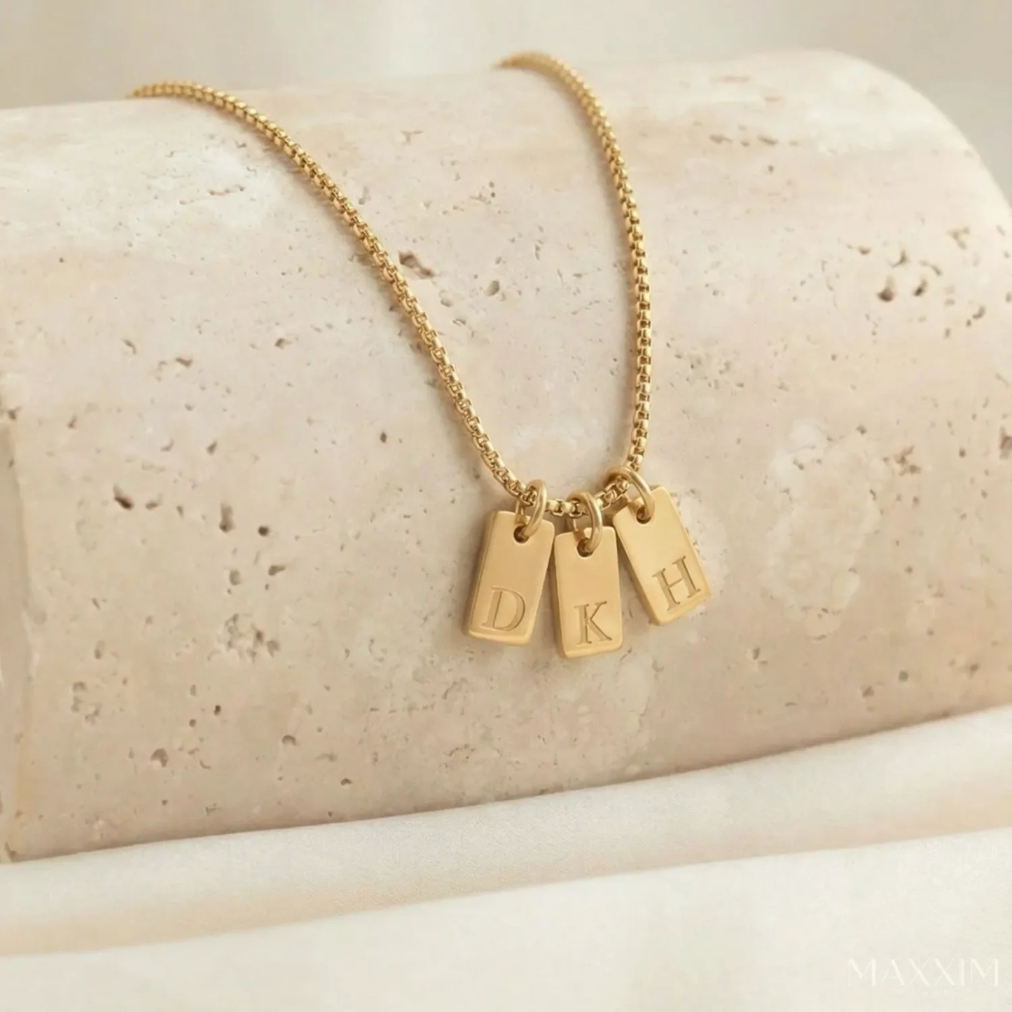 Personligt Initial Tag Halsband