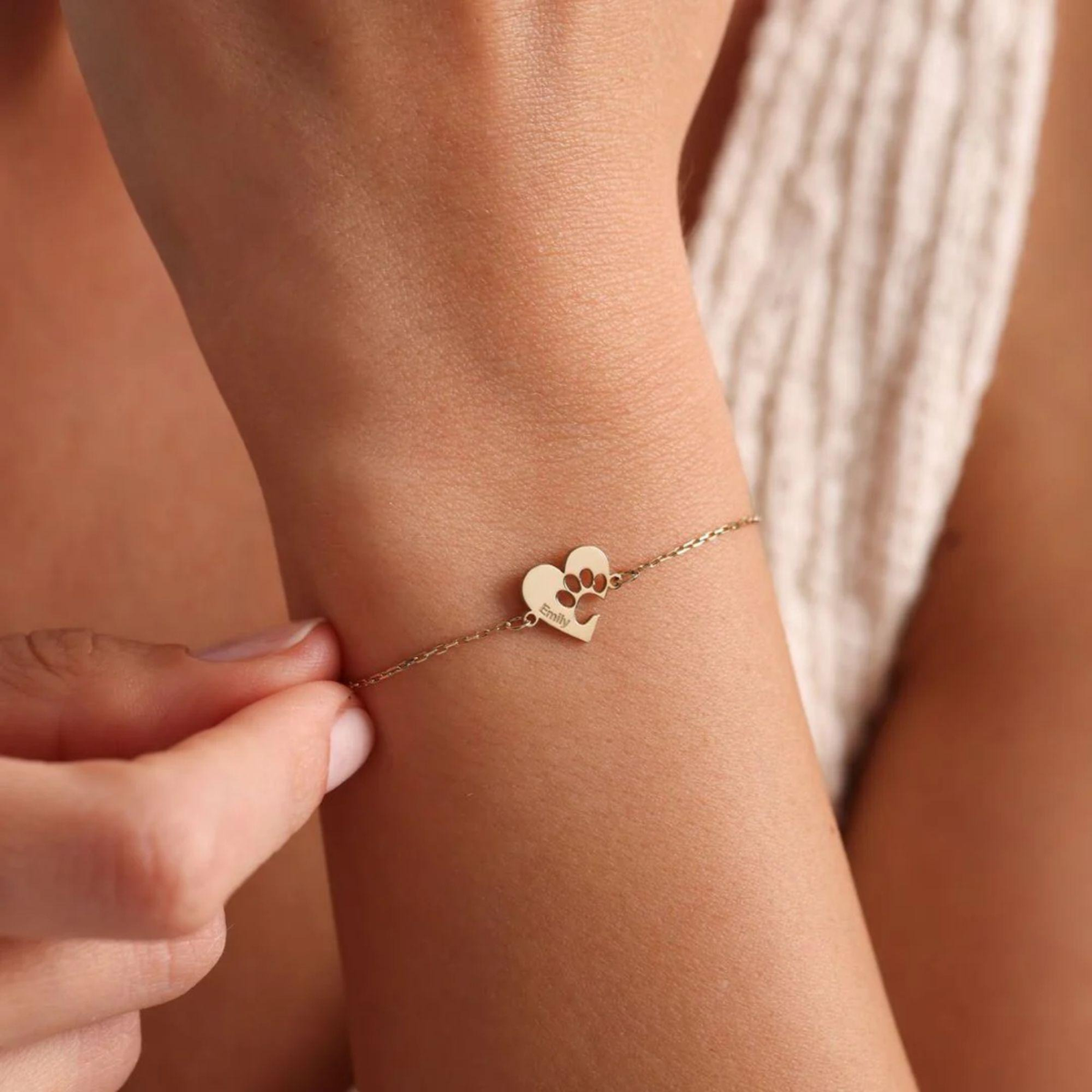 Personligt Tassavtryck Namn Armband