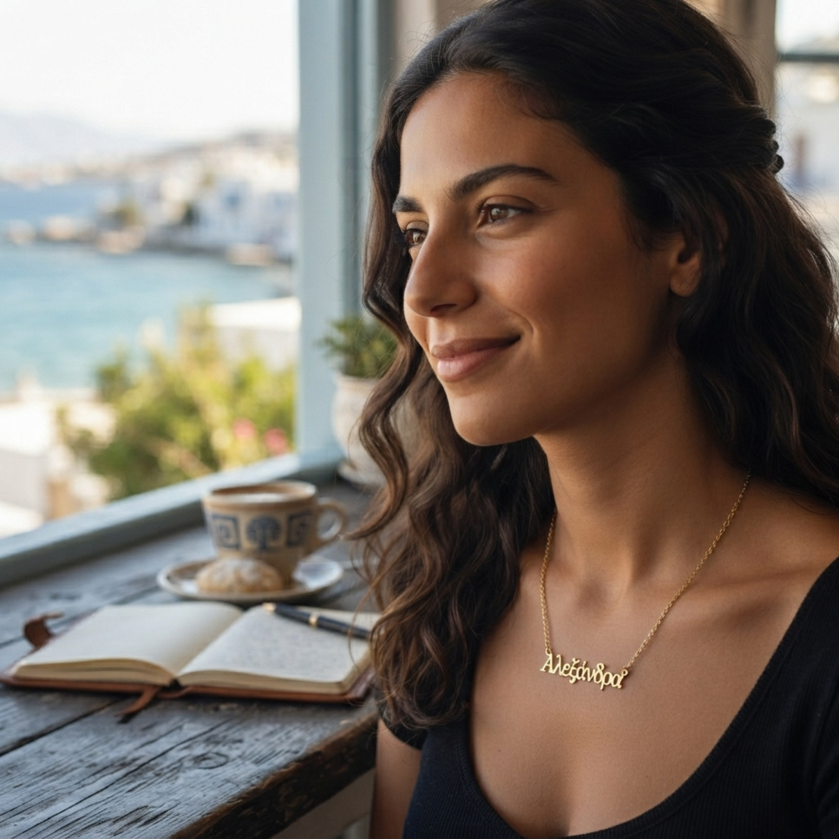 Personligt Grekiskt Namn Halsband